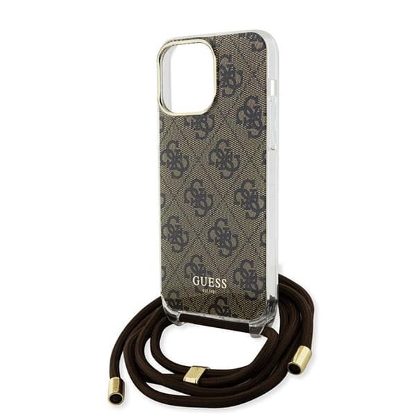 Guess iPhone 15 Pro Max Kuori Crossbody Cord Ruskea