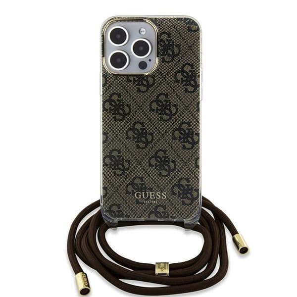 Guess iPhone 15 Pro Max Kuori Crossbody Cord Ruskea