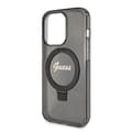 Pikkukuva 6 / 8: Guess iPhone 15 Pro Max Kuori Ring Stand Glitter MagSafe Musta