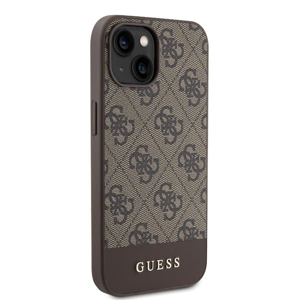 Guess iPhone 15 Kuori Bottom Stripe MagSafe Ruskea