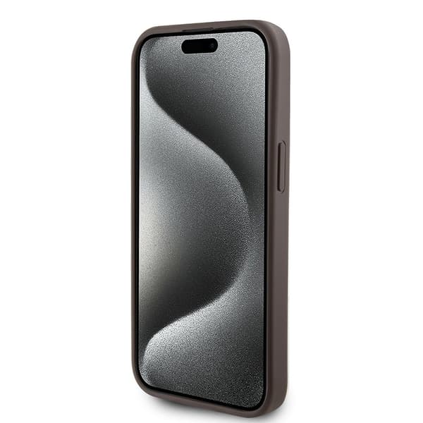 Guess iPhone 15 Kuori Bottom Stripe MagSafe Ruskea