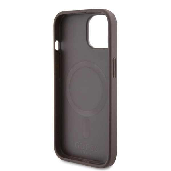 Guess iPhone 15 Kuori Bottom Stripe MagSafe Ruskea