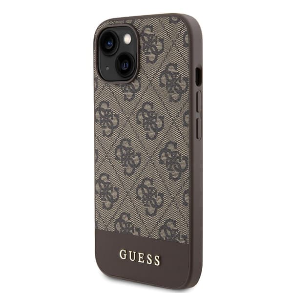 Guess iPhone 15 Kuori Bottom Stripe MagSafe Ruskea