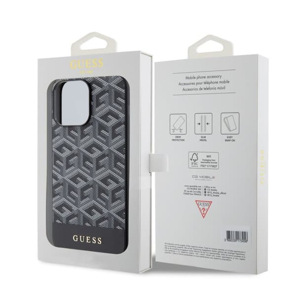 Guess iPhone 15 Pro Max Deksel G Cube MagSafe Svart