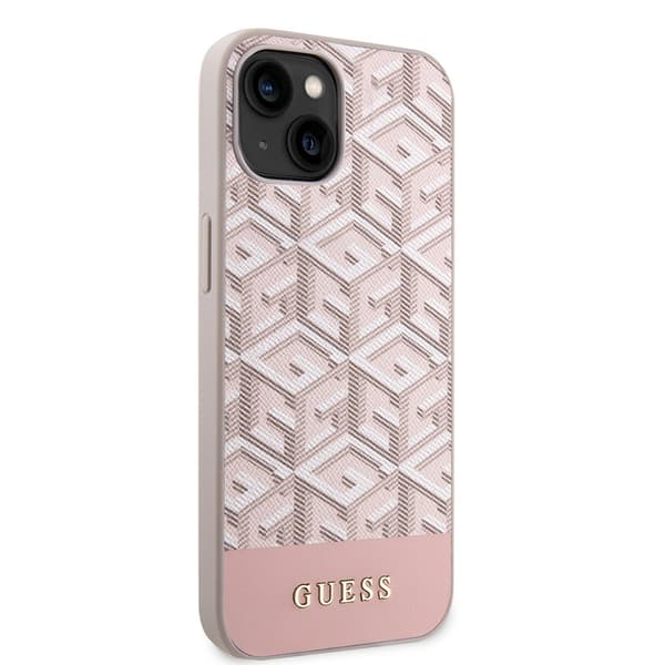 Guess iPhone 15 Kuori G Cube MagSafe Vaaleanpunainen