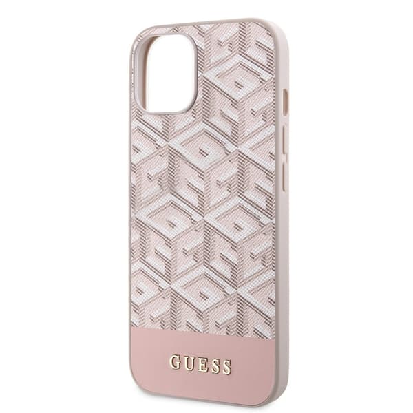 Guess iPhone 15 Kuori G Cube MagSafe Vaaleanpunainen