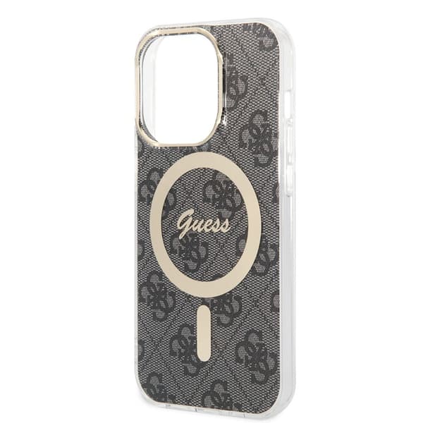 Guess iPhone 15 Pro Kuori 4G Pattern MagSafe Musta