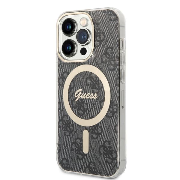 Guess iPhone 15 Pro Skal 4G Pattern MagSafe Svart