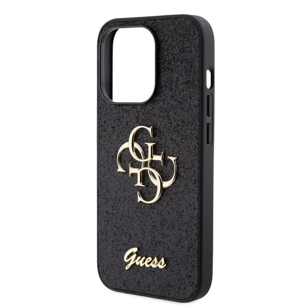 Guess iPhone 15 Pro Kuori Fixed Glitter Musta