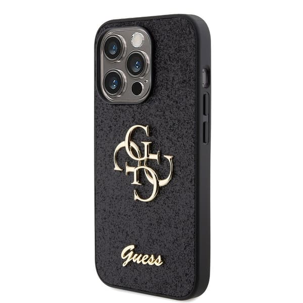 Guess iPhone 15 Pro Kuori Fixed Glitter Musta