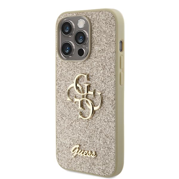 Guess iPhone 15 Pro Kuori Fixed Glitter Kulta