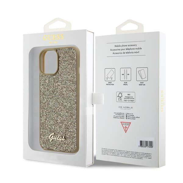 Guess iPhone 15 Cover Square Mirror Guld