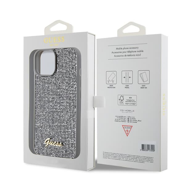 Guess iPhone 15 Skal Square Mirror Silver