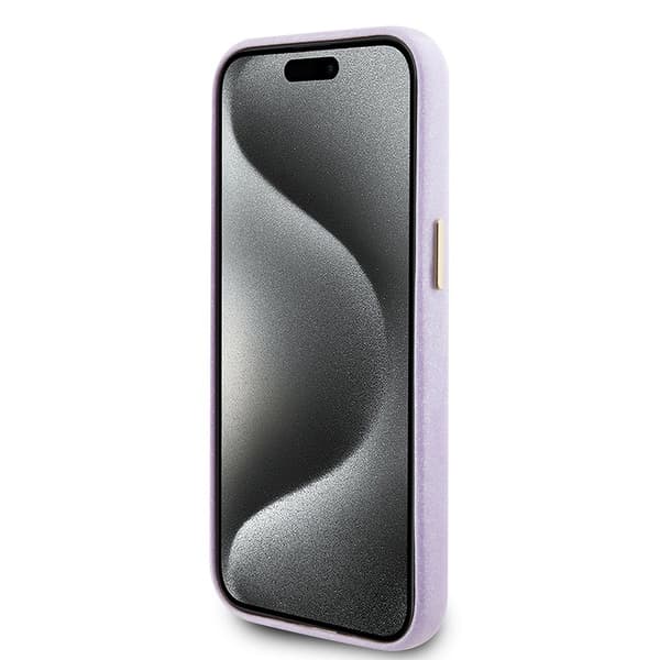 Guess iPhone 15 Cover Full Glitter Wrapped Lilac