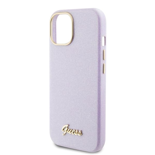 Guess iPhone 15 Cover Full Glitter Wrapped Lilac