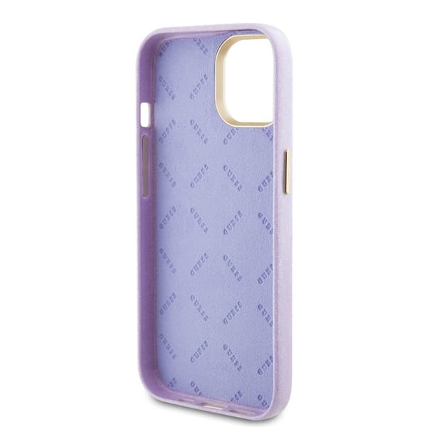 Guess iPhone 15 Cover Full Glitter Wrapped Lilac
