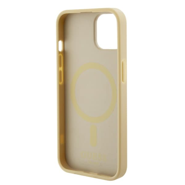 Guess iPhone 15 Cover Saffiano MagSafe Beige