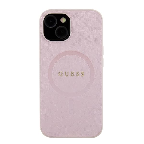 Guess iPhone 15 Skal Saffiano MagSafe Rosa