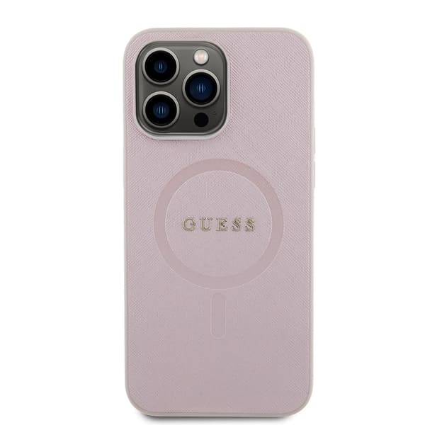 Guess iPhone 15 Pro Max Kuori Saffiano MagSafe Vaaleanpunainen