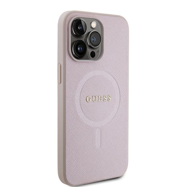 Guess iPhone 15 Pro Max Kuori Saffiano MagSafe Vaaleanpunainen