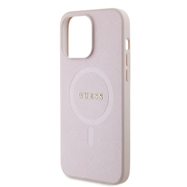 Guess iPhone 15 Pro Max Kuori Saffiano MagSafe Vaaleanpunainen
