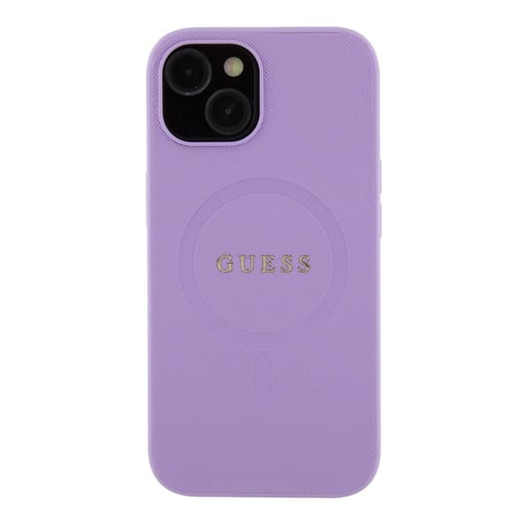 Guess iPhone 15 Skal Saffiano MagSafe Lila