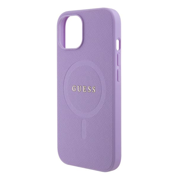 Guess iPhone 15 Skal Saffiano MagSafe Lila