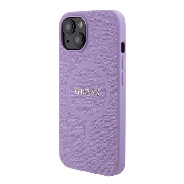 Guess iPhone 15 Skal Saffiano MagSafe Lila