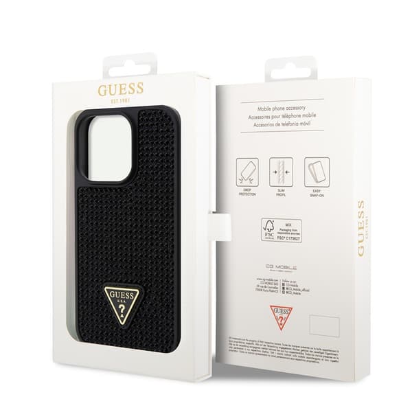Guess iPhone 15 Pro Skal Rhinestone Svart