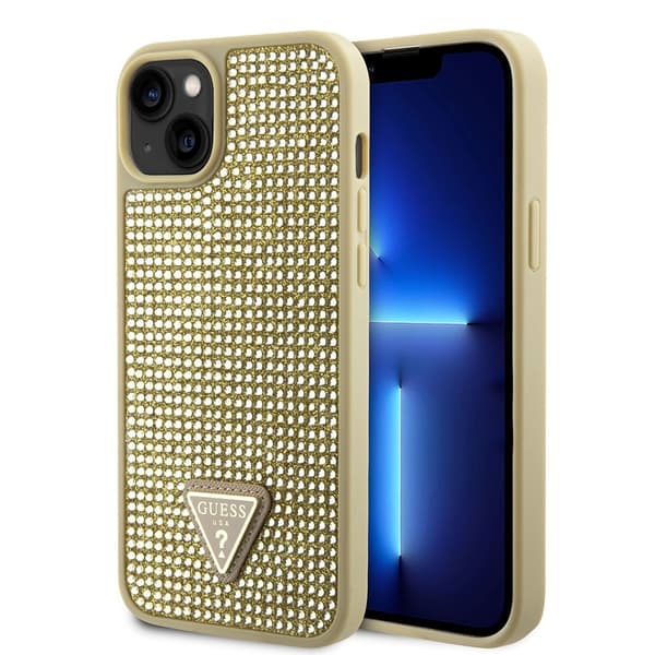 Guess iPhone 15 Kuori Rhinestone Kulta