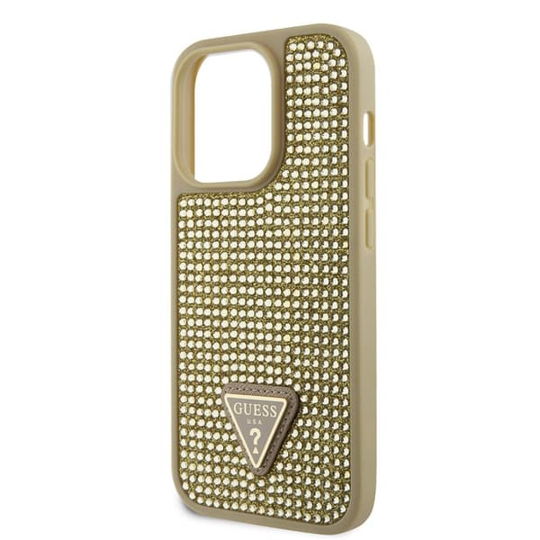 Guess iPhone 15 Pro Kuori Rhinestone Kulta