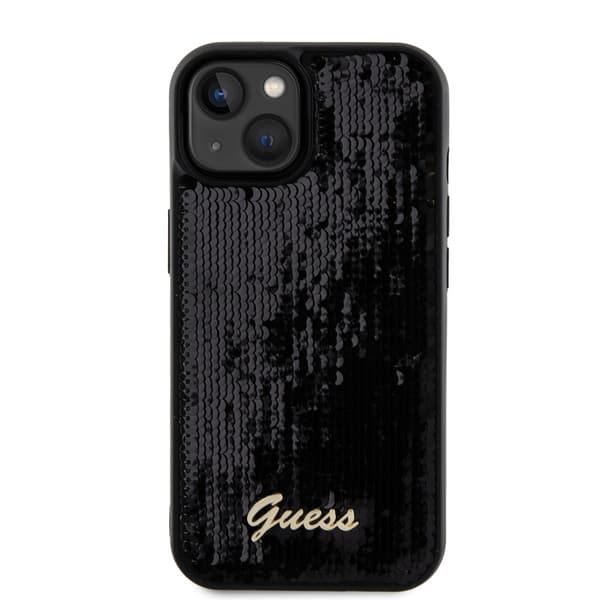 Guess iPhone 15 Kuori Sequin Musta