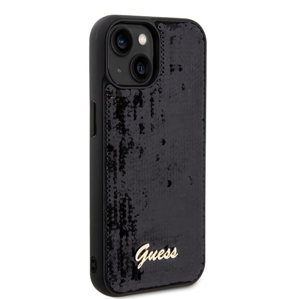 Guess iPhone 15 Kuori Sequin Musta
