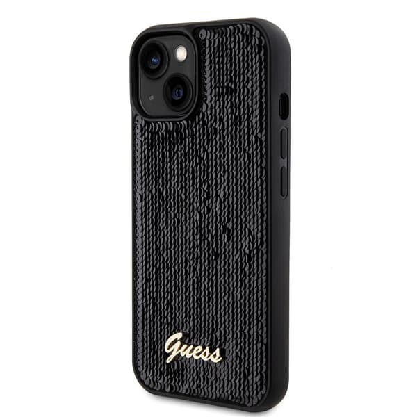 Guess iPhone 15 Plus Kuori Sequin Musta