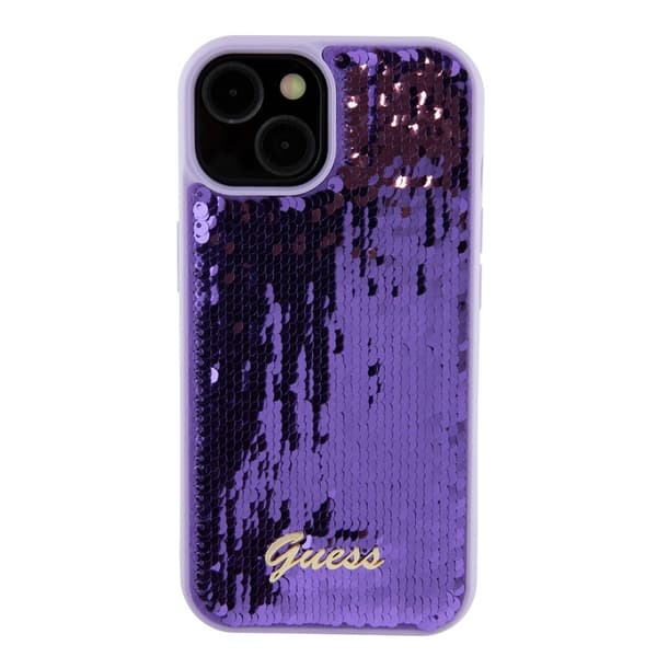 Guess iPhone 15 Skal Sequin Lila