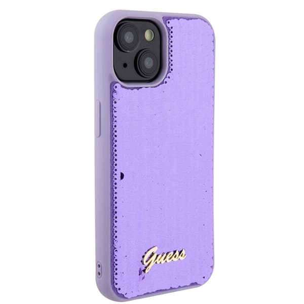 Guess iPhone 15 Plus Kuori Sequin Violetti