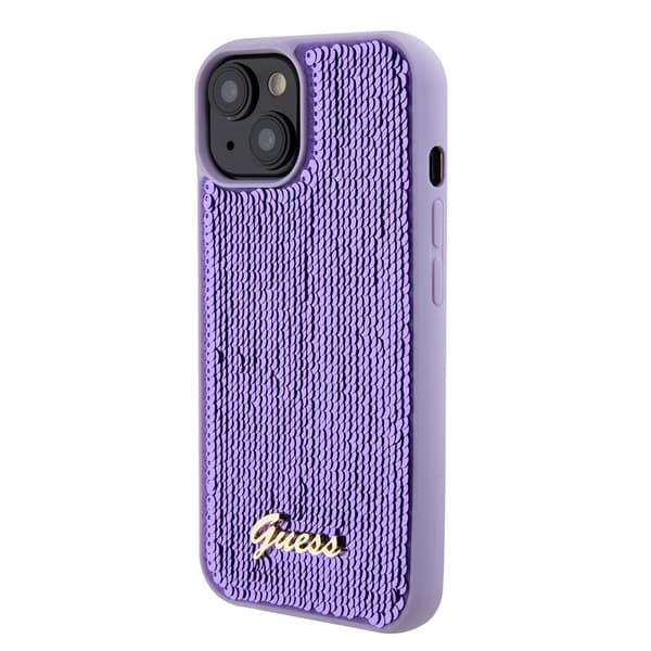 Guess iPhone 15 Plus Kuori Sequin Violetti
