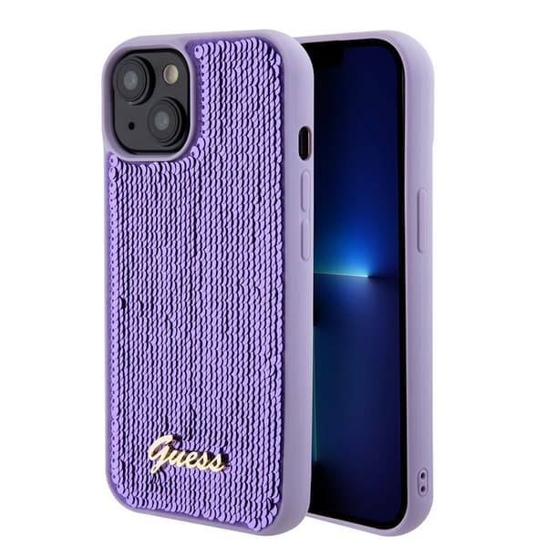 Guess iPhone 15 Plus Cover Sequin Lilla