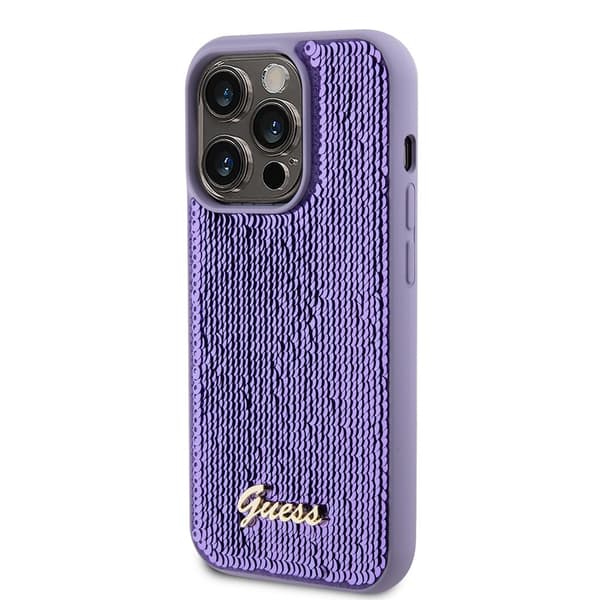 Guess iPhone 15 Pro Kuori Sequin Violetti