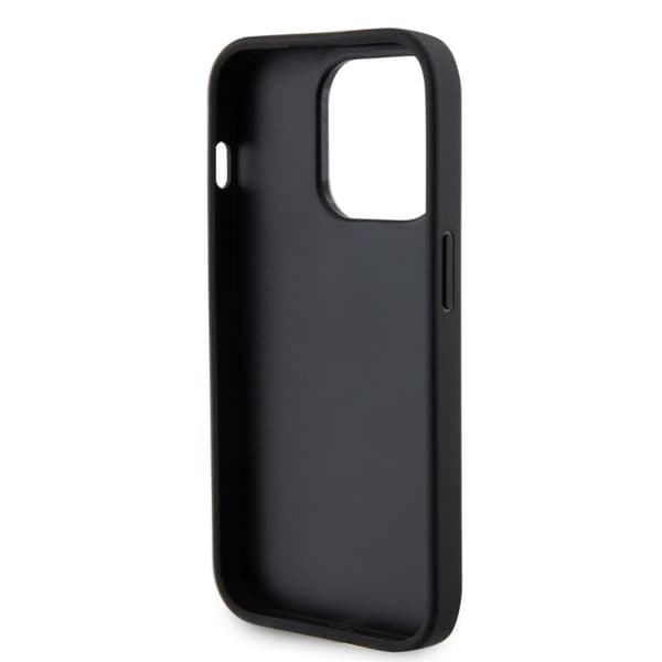 Guess iPhone 15 Pro Kuori Perforated Glitter Musta