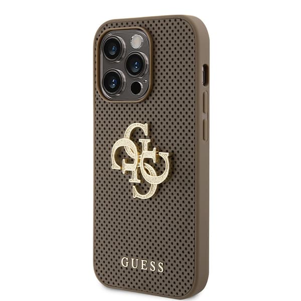 Guess iPhone 15 Pro Max Kuori Perforated Glitter Ruskea