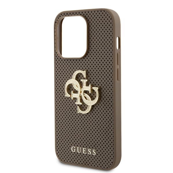 Guess iPhone 15 Pro Max Kuori Perforated Glitter Ruskea