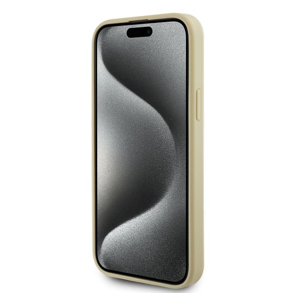 Guess iPhone 15 Kuori Metal Logo Strass Kulta
