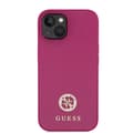 Miniatyrbild 3 av 8: Guess iPhone 15 Skal Metal Logo Strass Metallic Rosa