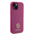 Miniatyrbild 4 av 8: Guess iPhone 15 Skal Metal Logo Strass Metallic Rosa
