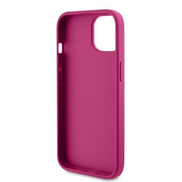 Guess iPhone 15 Skal Metal Logo Strass Metallic Rosa