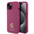 Miniatyrbild 1 av 8: Guess iPhone 15 Skal Metal Logo Strass Metallic Rosa
