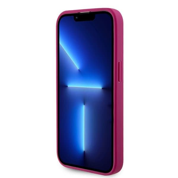 Guess iPhone 15 Pro Skal Metal Logo Strass Metallic Rosa