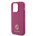 Miniatyrbild 7 av 8: Guess iPhone 15 Pro Skal Metal Logo Strass Metallic Rosa