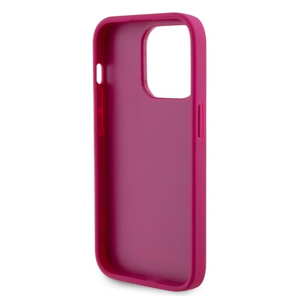 Guess iPhone 15 Pro Skal Metal Logo Strass Metallic Rosa
